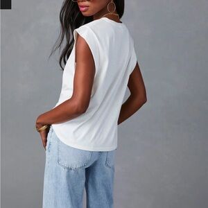 White Sleeveless Top